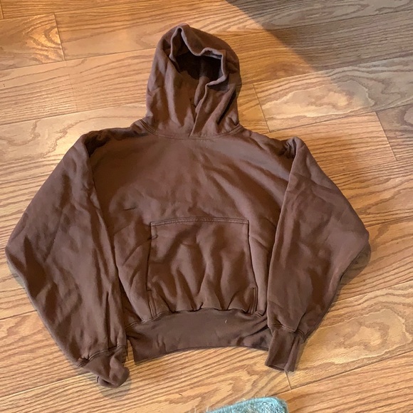Yeezy gap Kanye west kkw brown thick hoodie - Picture 2 of 3